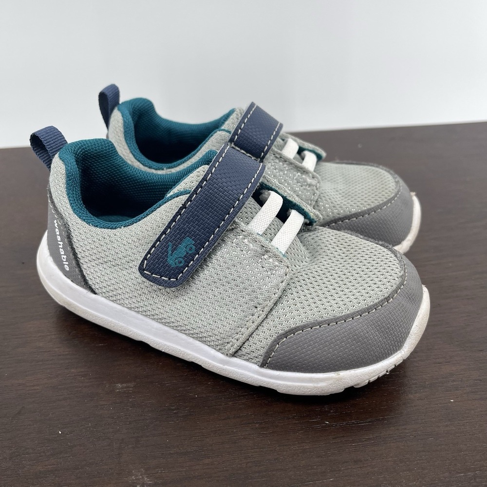 See Kai Run Boys Ryder II FlexiRun Sneaker Shoe Toddler Size 8 Gray Washable - Picture 1 of 7
